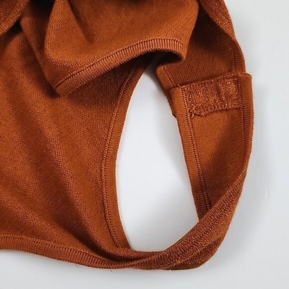 Athleta x Alicia Keys Women's Bodysuit Merino Wool Burnt Orange Gold Speck Sz M - Picture 6 of 15